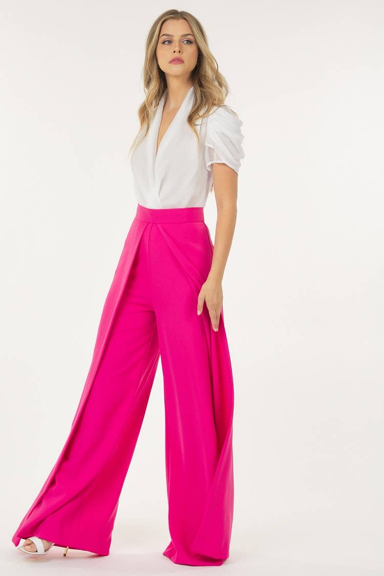 Wide Pleated Palazzo Pants