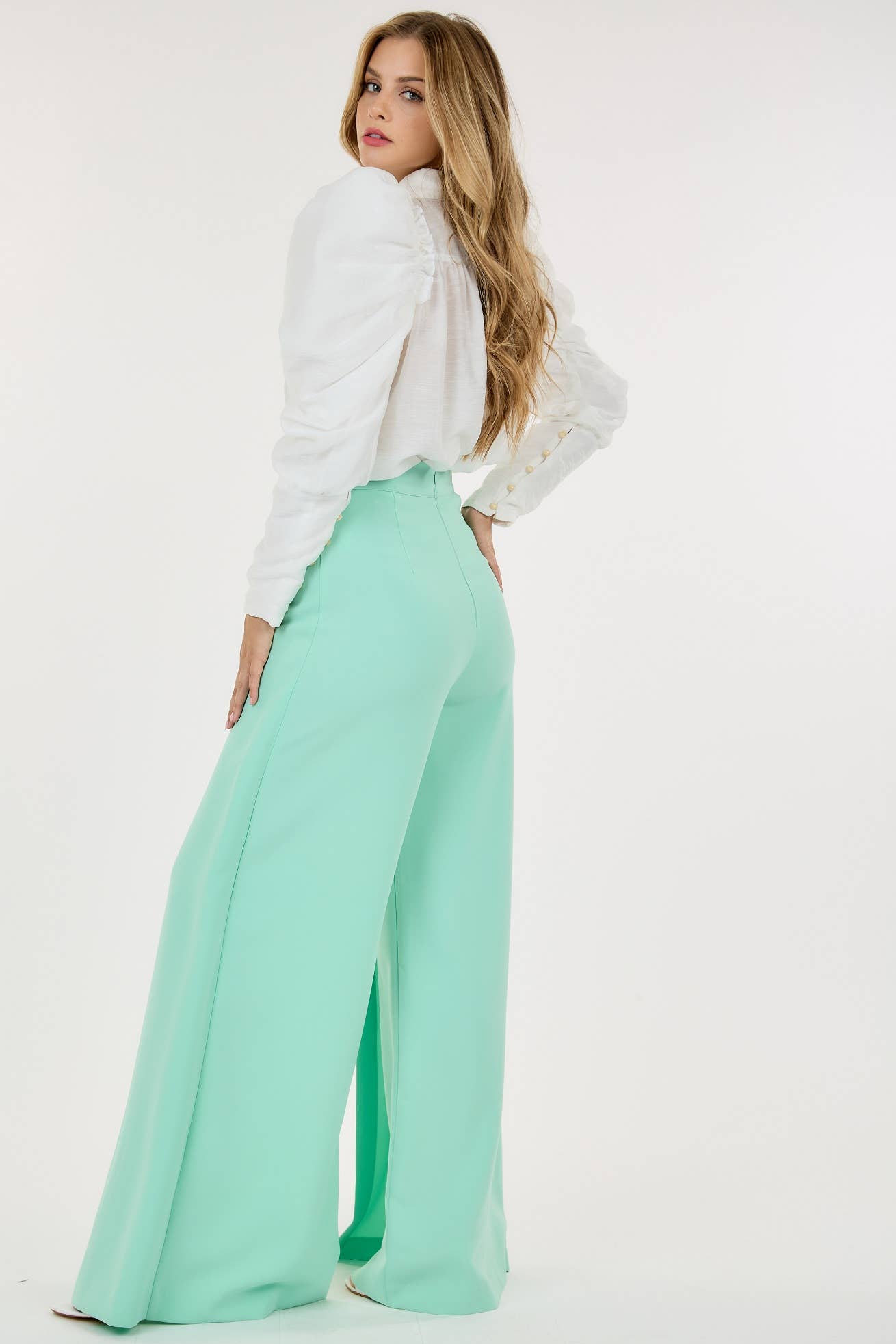 Wide Pleated Palazzo Pants